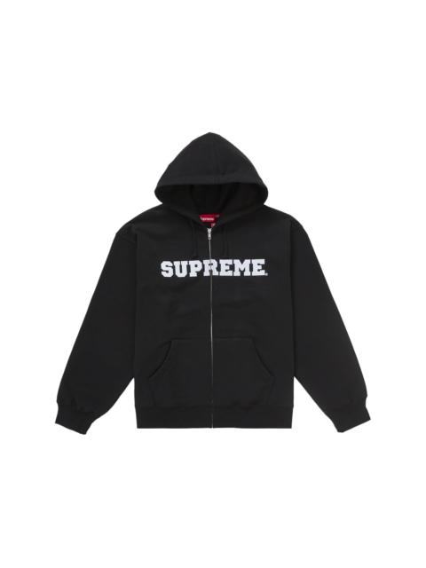 Supreme Collegiate Applique Zip Up Hooded Sweatshirt Black