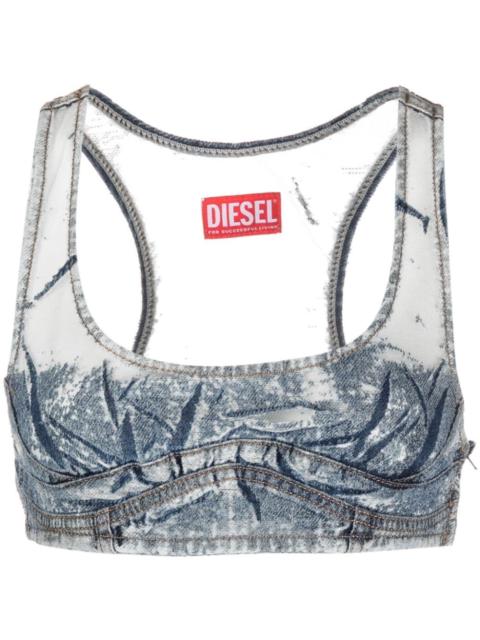 denim-patchwork mesh top