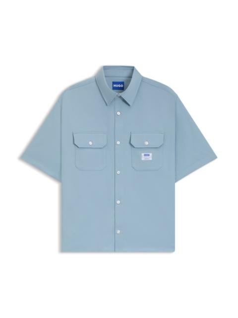 OVERSIZED-FIT SHIRT IN COTTON TWILL WITH ZIP CLOSURE