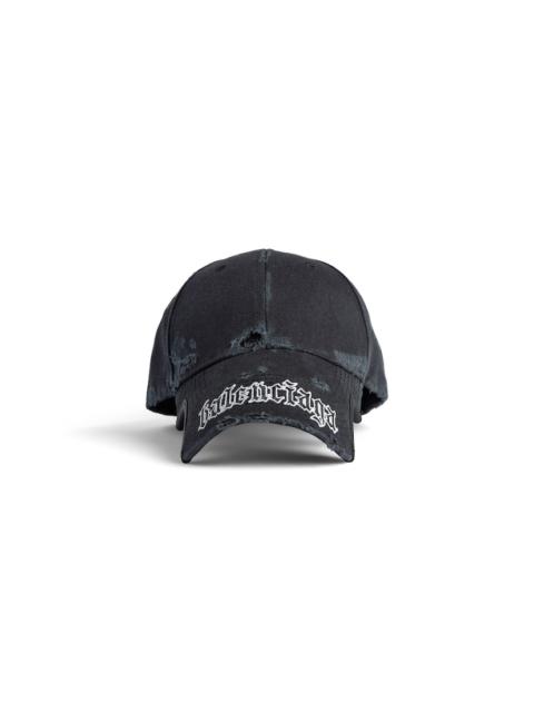 Blackletter Script Cap in Black Faded