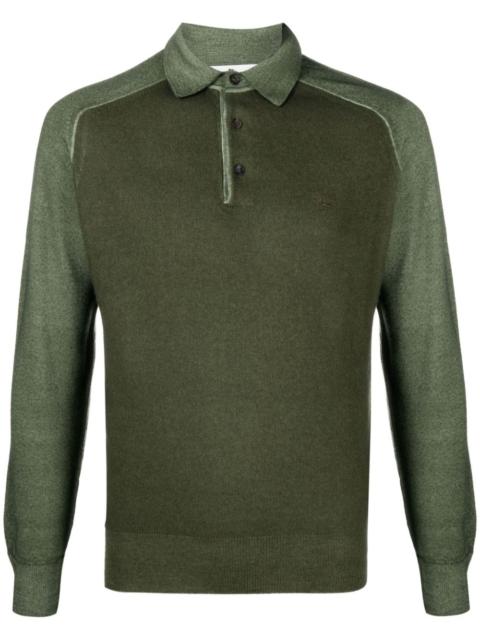 logo-embroidered knitted polo shirt