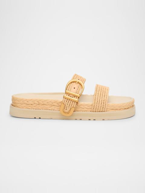 Aida Raffia Double Band Sporty Sandals