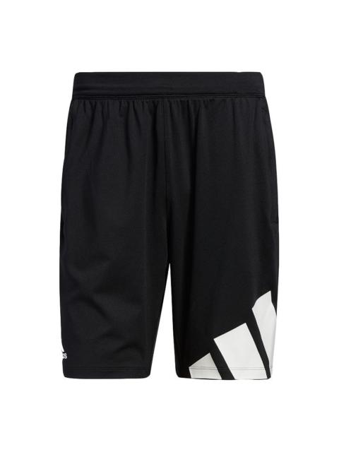 adidas 4k 3 Bar Short Logo Printing Training Sports Shorts Black GL8943