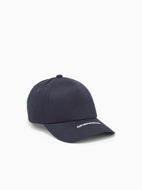 CANVAS BASEBALL CAP WITH EMBROIDERED LOGO