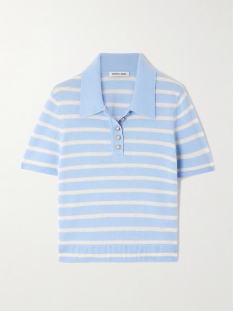 Brandt Striped Cashmere Polo Shirt