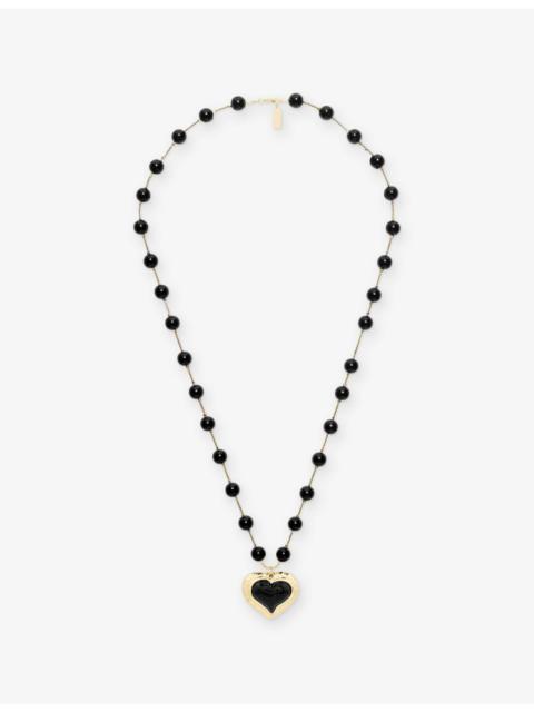Heart-Shaped Brass Pendant Necklace
