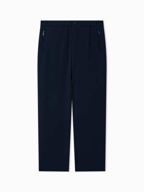 ICON 3D PIQUÉ-EFFECT CRÊPE JERSEY TROUSERS