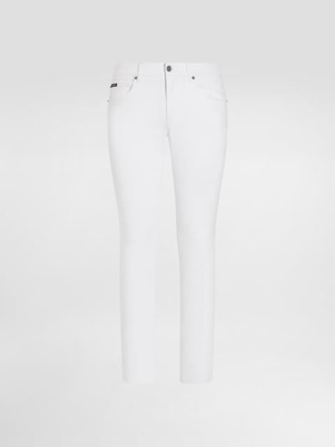 White regular stretch jeans