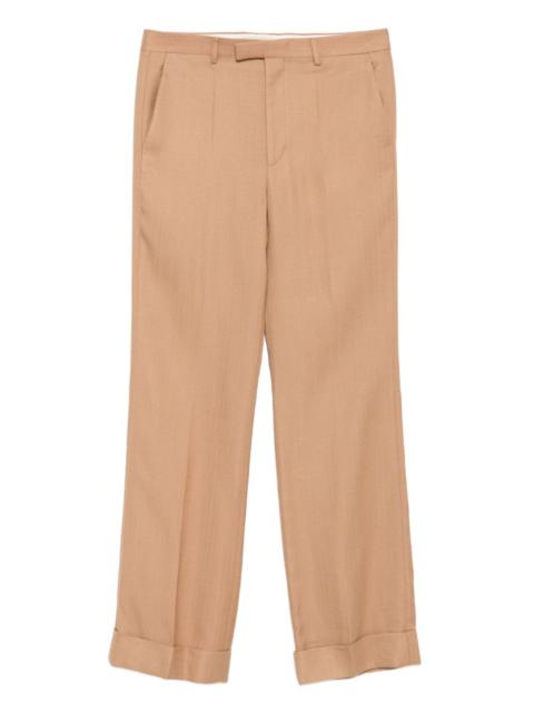 cuffed-hem tailored trousers