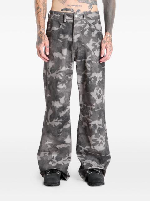 camo-print log-detail  trousers