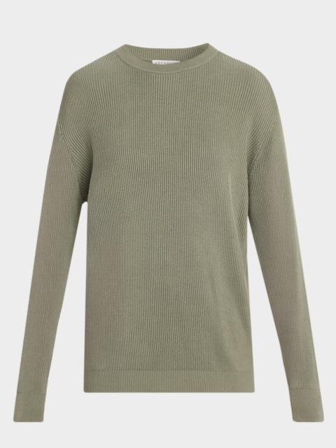 Cotton English Rib Crewneck Sweater