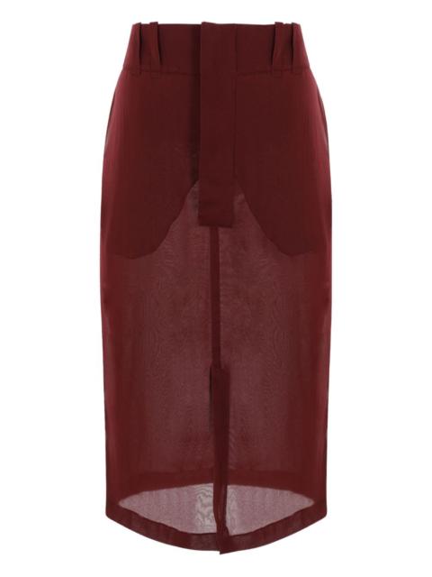 silk crepe pencil skirt