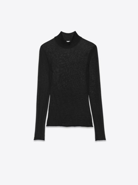 turtleneck top in sheer knit