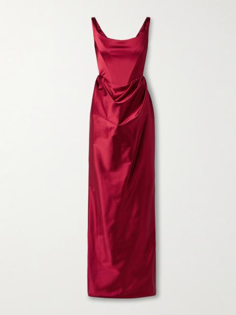 Nova Camille Off-the-shoulder Draped Satin Gown
