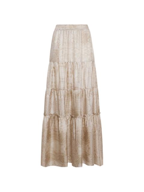 Aloe paisley jacquard maxi skirt