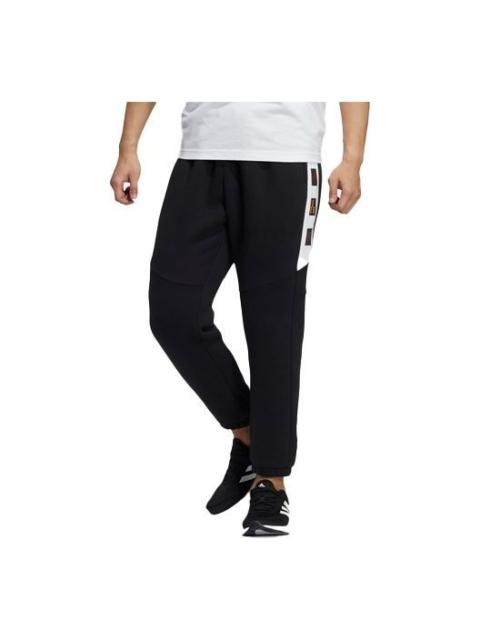 Men's adidas Logo Printing Knit Bundle Feet Sports Pants/Trousers/Joggers Black H39222