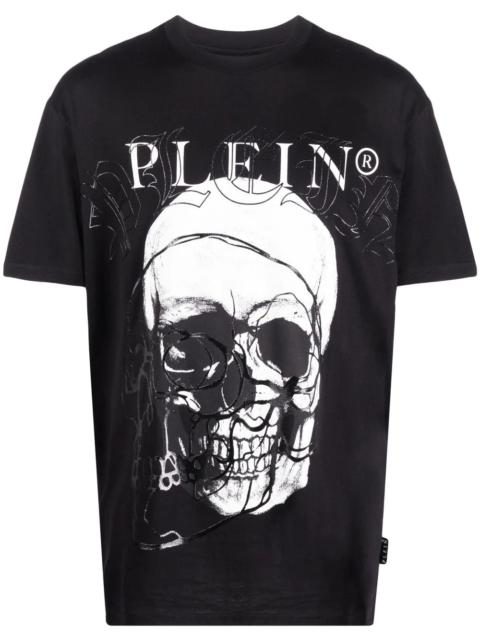 skull print cotton T-shirt