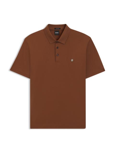 MERCERIZED-COTTON POLO SHIRT WITH DOUBLE MONOGRAM