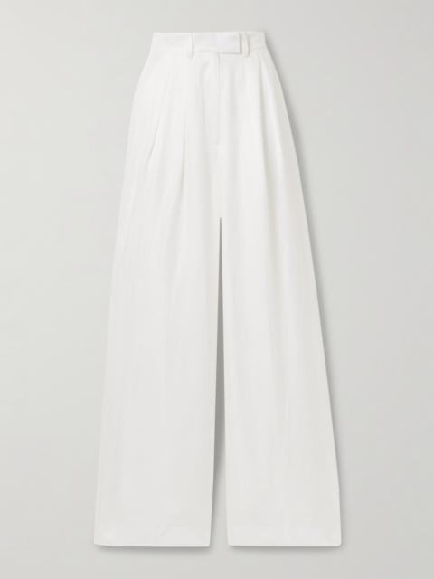 Lou Pleated Woven Wide-leg Pants