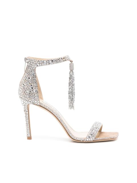 JIMMY CHOO Vinca 95mm crystal-embellished sandals | REVERSIBLE