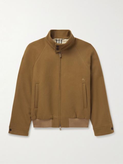 Logo-Embroidered Cashmere Harrington Jacket Camel