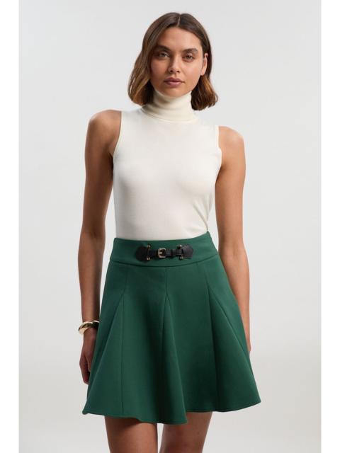 Compact Essential Tab Waist Flippy Mini Skirt