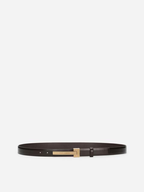 Brushed calfskin belt