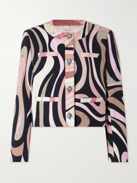 Printed Cotton-blend Gabardine Jacket