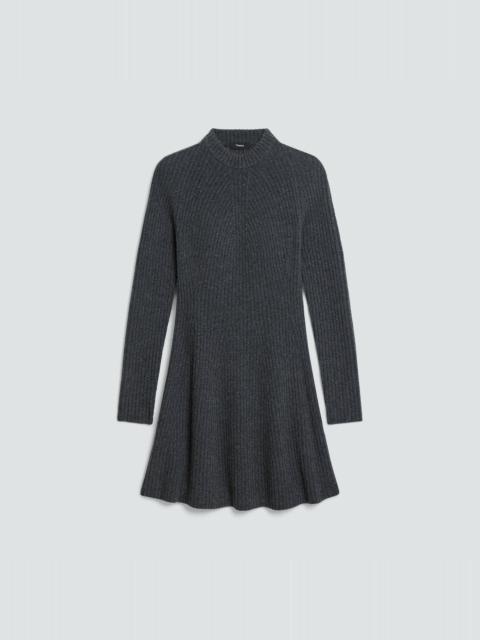 Ribbed Sweater Dress in Felted Wool-Cashmere