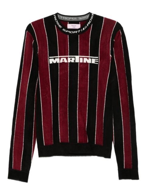 striped logo-print sweater