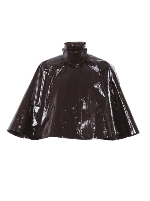 SHORT CAPE IN LACQUERED SHINY COTTON