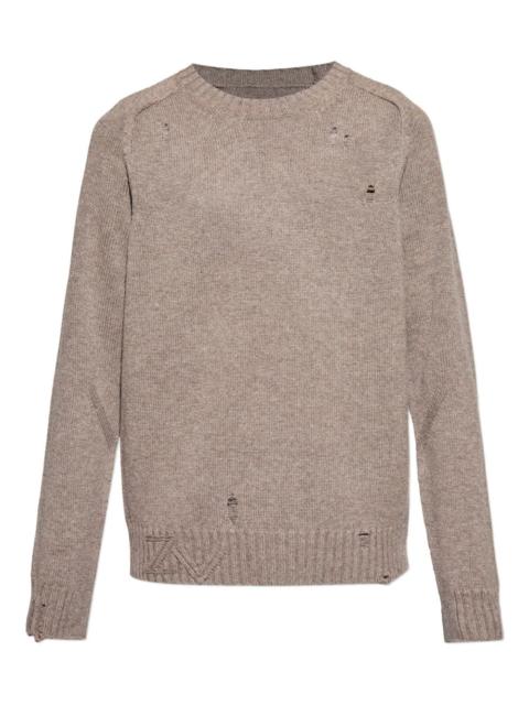 distressed-finish sweater