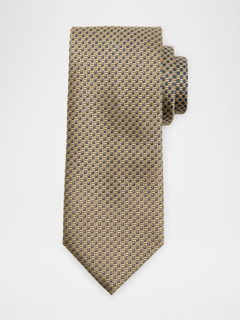 Men's Staggered Box Silk Tie