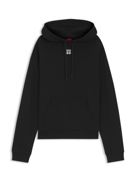 COTTON-TERRY HOODIE WITH STACKED LOGO EMBROIDERY