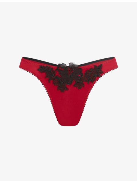 Penelopi Embroidered Silk Thong