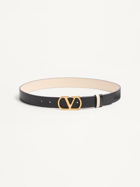 VLOGO SIGNATURE REVERSIBLE SHINY CALFSKIN BELT 30 MM
