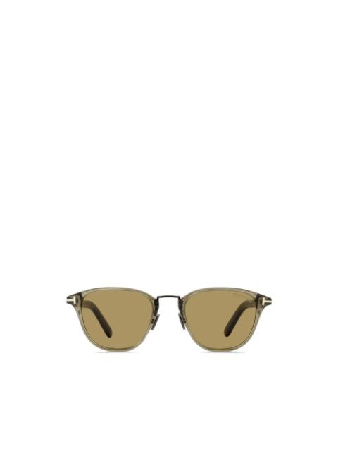metal-bridge geometric-frame sunglasses