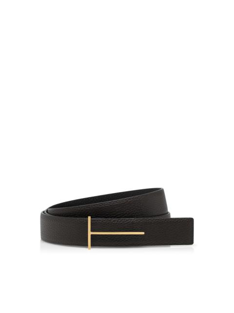 GRAIN LEATHER SLIM T REVERSIBLE BELT