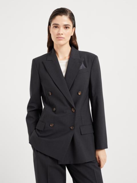 Tropical luxury wool blazer with monili