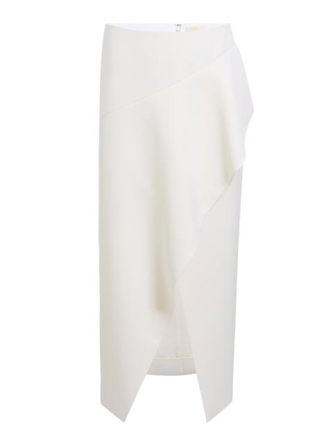 Jaia Asymmetric Wool-Canvas Midi Skirt off-white