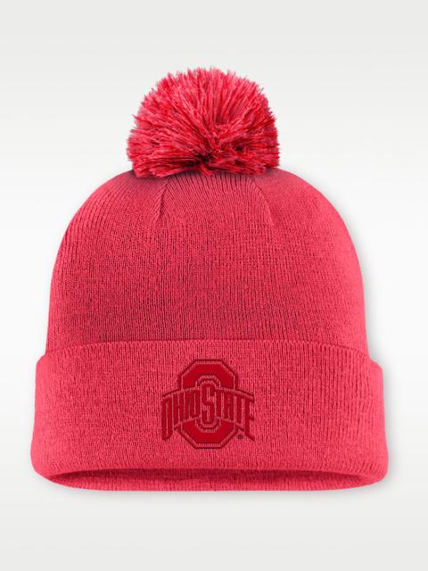 Ohio State Primetime Campus Toned Men's Nike College Cuffed Pom Beanie
