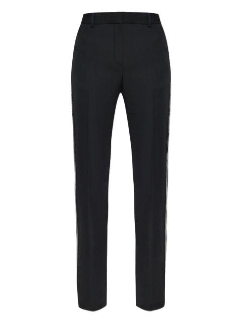 embellished-trim tailored trousers