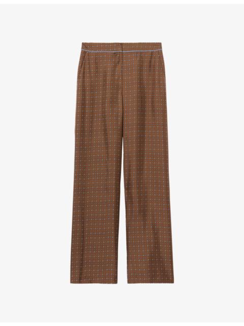 Printed Wide-Leg Woven Trousers