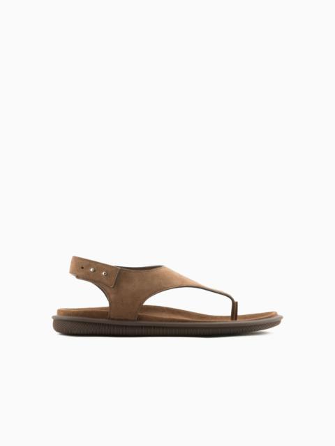 Suede thong sandals
