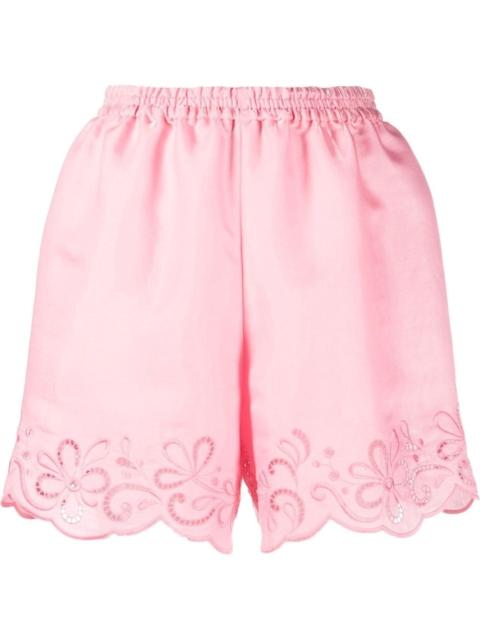 lace-trimmed shorts