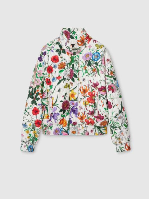 Printed quilted twill jacket