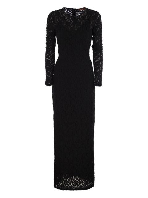 long-sleeve lace maxi dress
