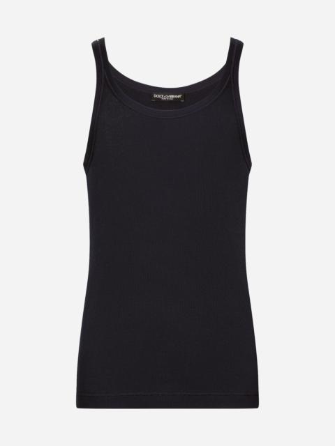 Slim-fit fine-rib singlet