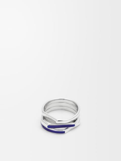 Stacked ring in sterling silver and enamel