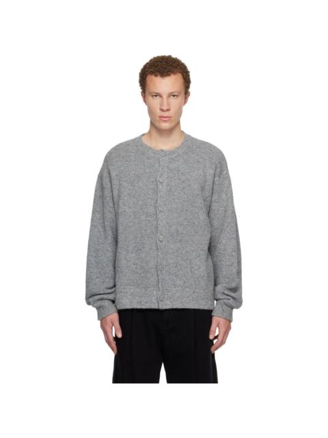 Gray Crewneck Cardigan